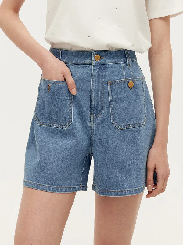 Denim A-Line Women Shorts