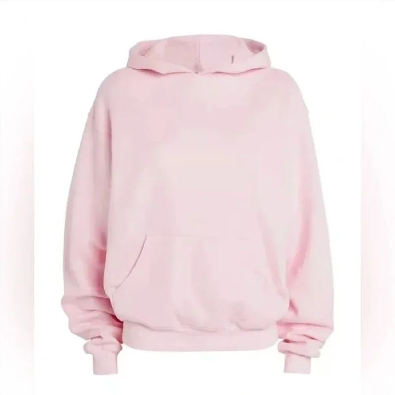 Cotton Fleece Pullover Hoodie In Cherry Blossom