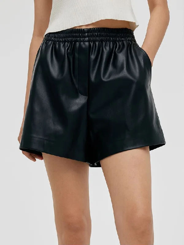 PU Leather Women Shorts