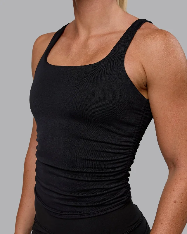 Ignite Scrunch Side Tank - Black