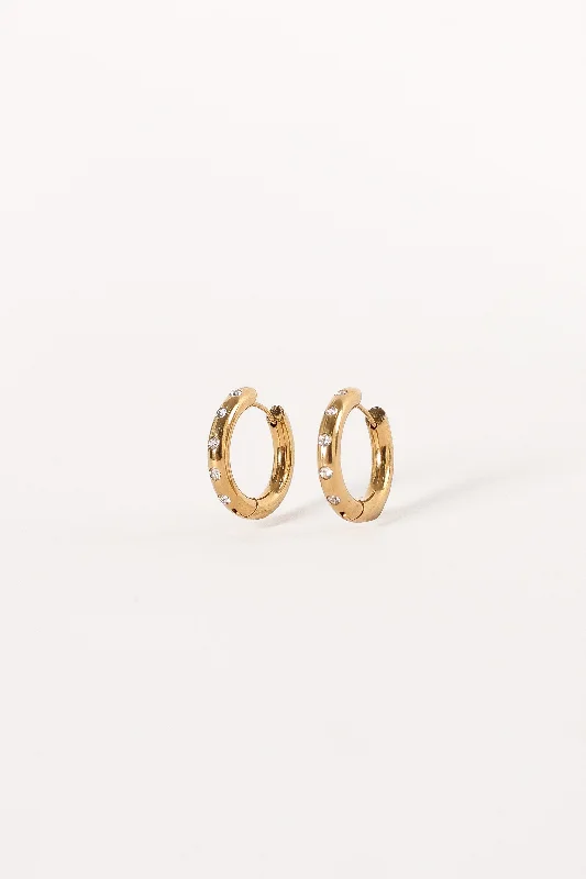 Chelle Diamante Hoop Earrings - Gold