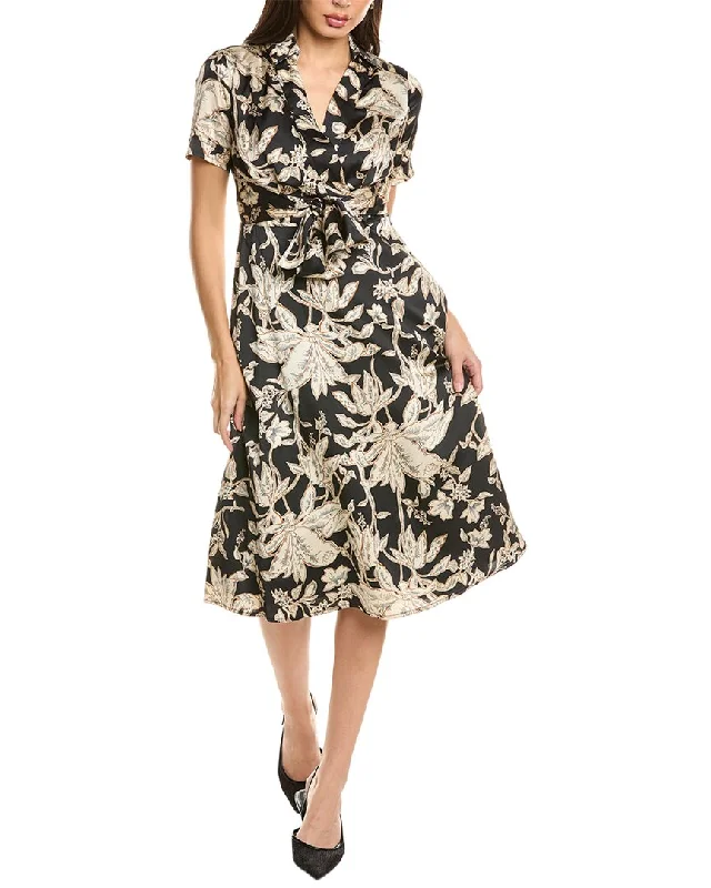 Tahari ASL Tie Waist Midi Dress