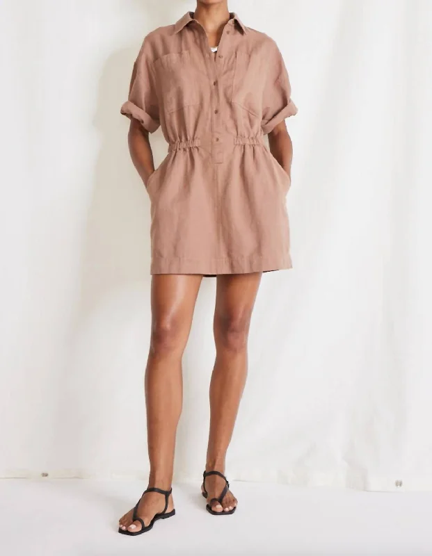 Apiece Apart Palmera Mini Dress In Woodsmoke