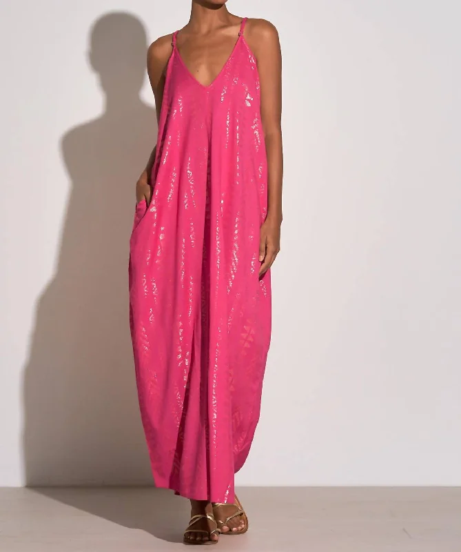 Arrow Print Maxi Dress In Pink