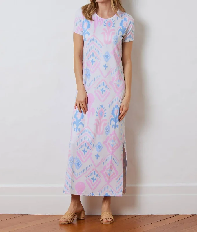 Bali Maxi Dress In Luxe Stretch In Summer Ikat