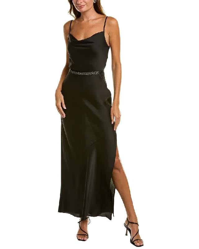 Donna Karan Crystal Belted Maxi Dress