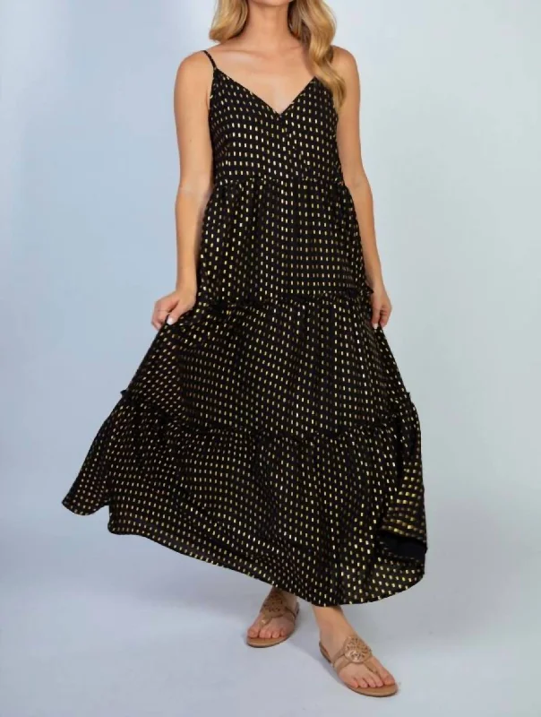 Dottie Maxi Dress In Black/gold