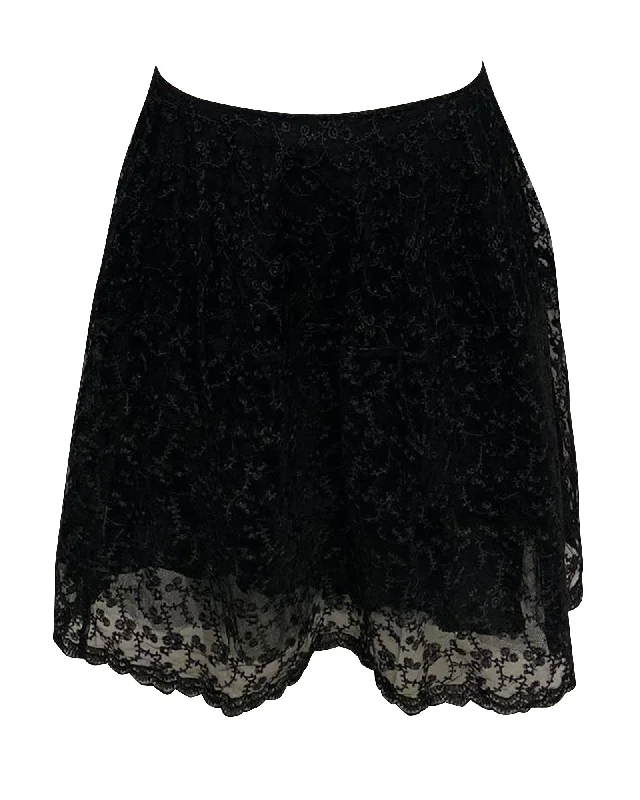 Essentiel Antwerp Lace Skirt in Black Nylon