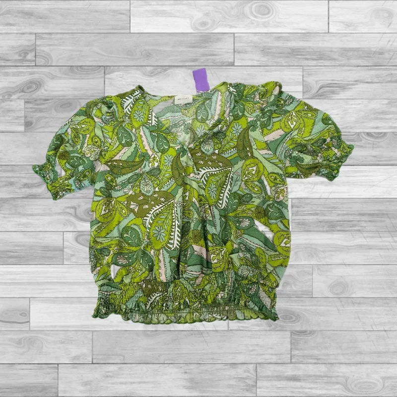 Green Top Short Sleeve Melloday, Size M