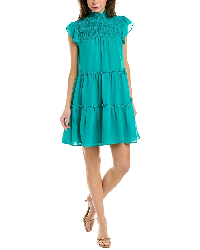 MAISON TARA Smocked Mini Dress