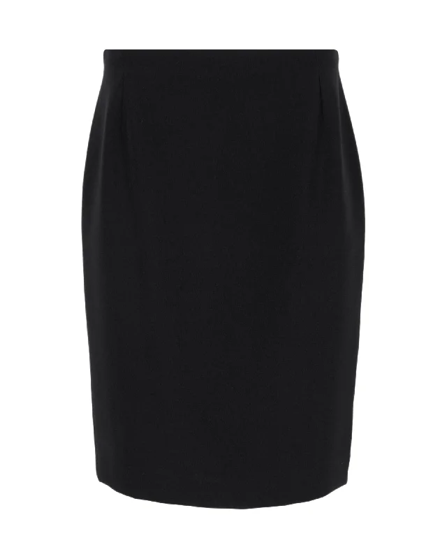 Max Mara Pencil Skirt in Black Silk