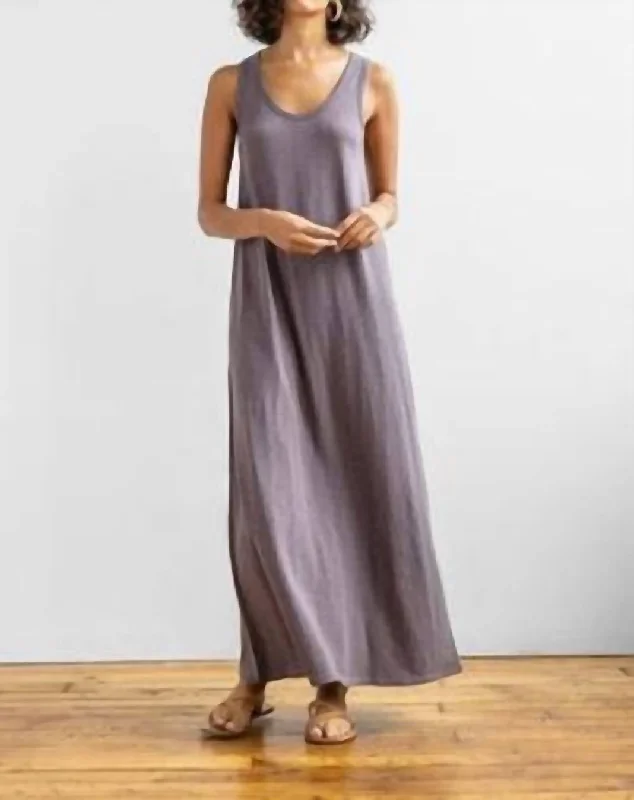 Maxi Tank Dress In Pewter