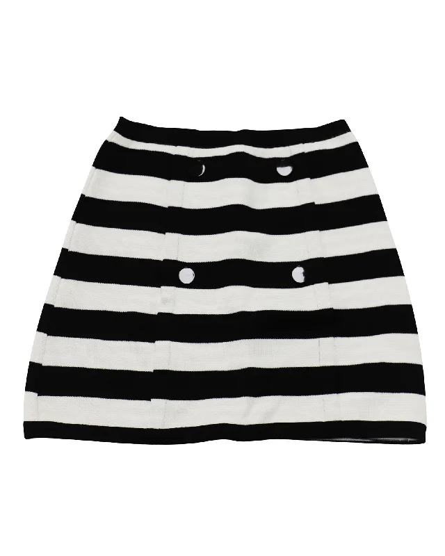 Missoni Striped Knit Mini Skirt in Black Cotton