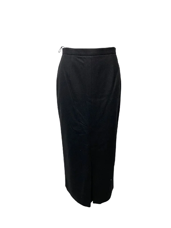 Miu Miu High Rise Maxi Skirt in Black Wool