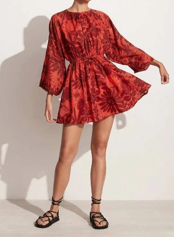 Syrma Mini Dress in Zani Floral Crimson