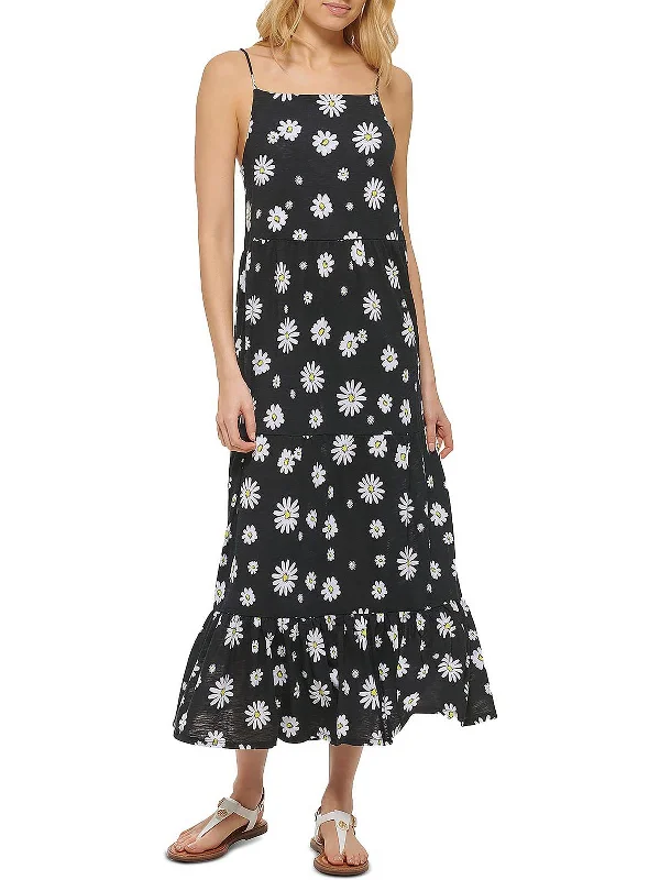 Womens Modal Blend Floral Print Maxi Dress