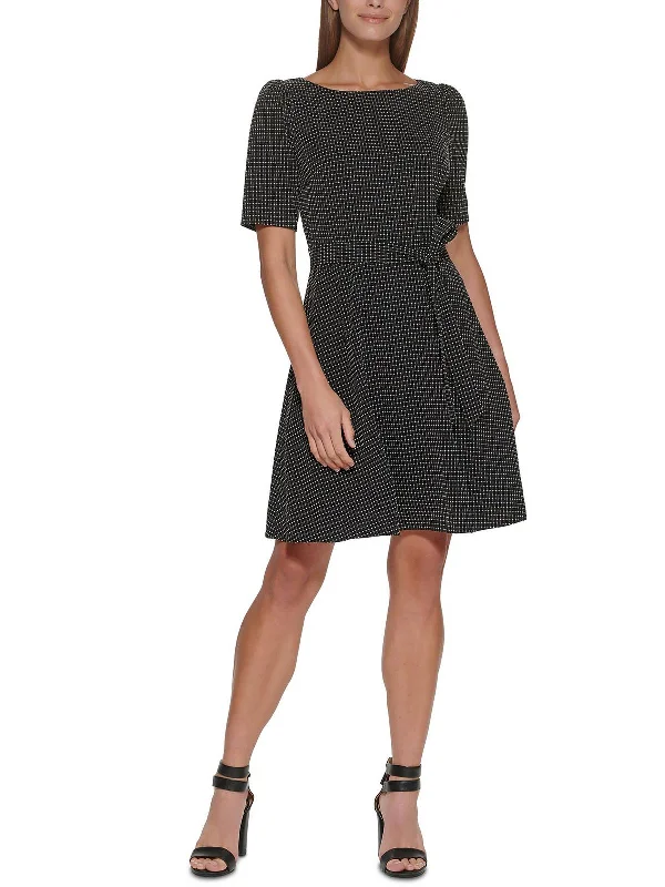 Womens Printed A-Line Mini Dress