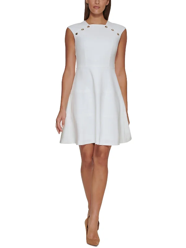 Womens Sleeveless Mini Fit & Flare Dress