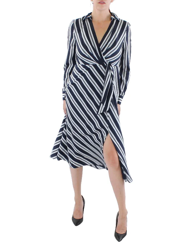 Womens Tie Front Long Maxi Dress