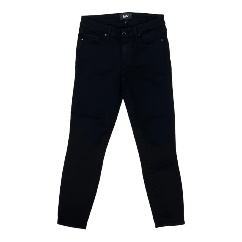 Jeans Skinny By Paige In Black Denim, Size:4