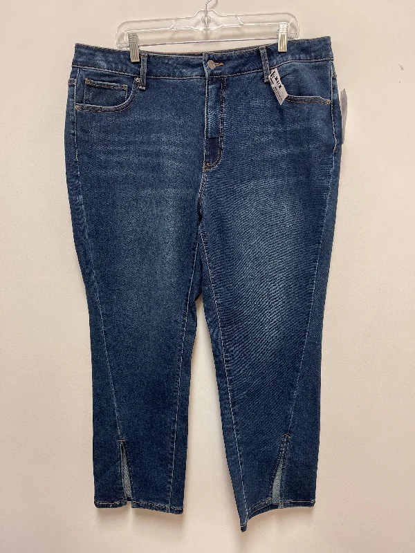 Jeans Straight By Time And Tru In Blue Denim, Size: 18