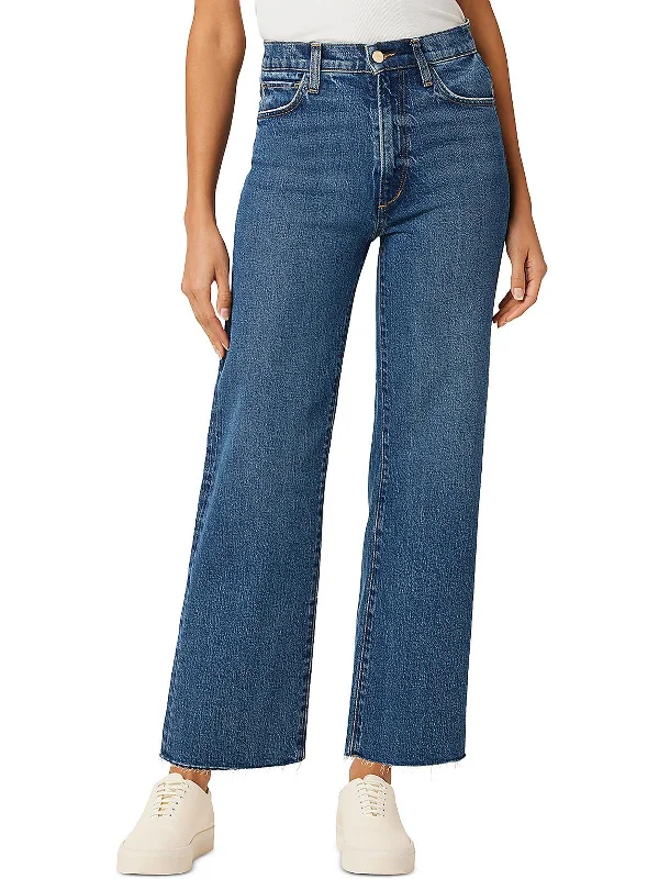 The Blake Womens Released Hem Denim Wide Leg Jeans