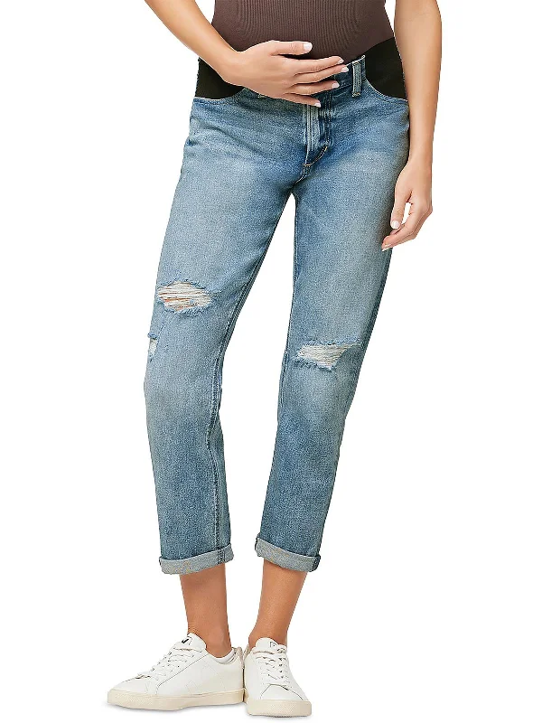 Womens Maturnity Stretch Boyfriend Jeans