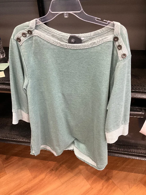 Top 3/4 Sleeve By Jane And Delancey In Teal, Size: 1x