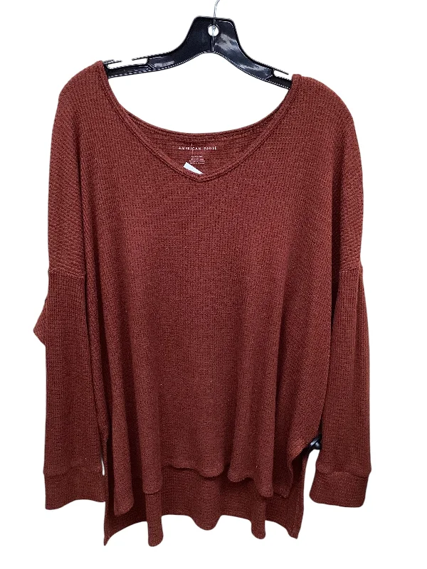 Top Long Sleeve By American Eagle In Red, Size: Xl