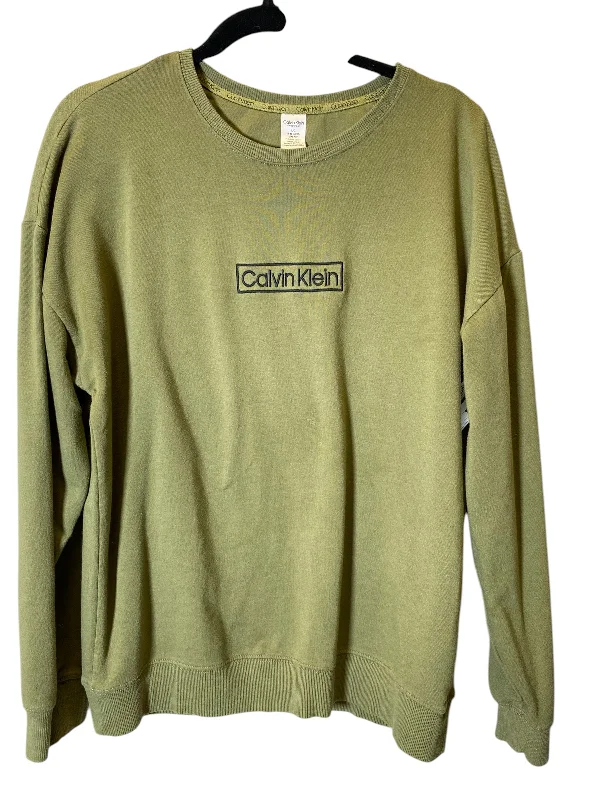 Top Long Sleeve By Calvin Klein In Green, Size: L