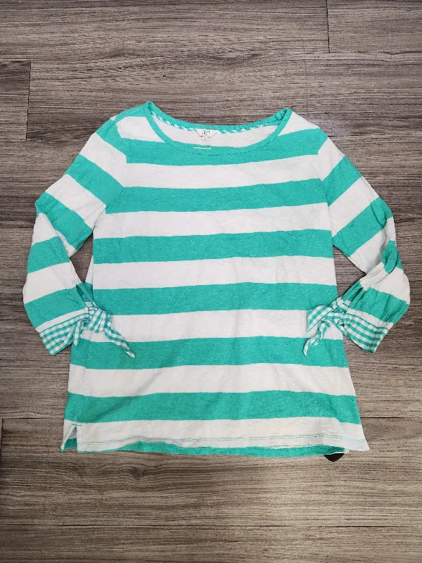 Top Long Sleeve By Crown And Ivy In Striped Pattern, Size: L