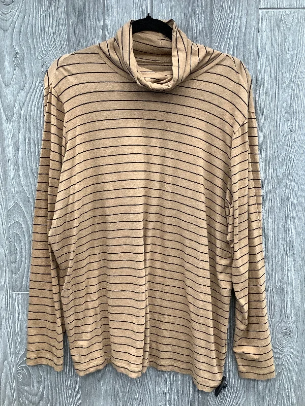 Top Long Sleeve By Lands End In Brown, Size: 2x