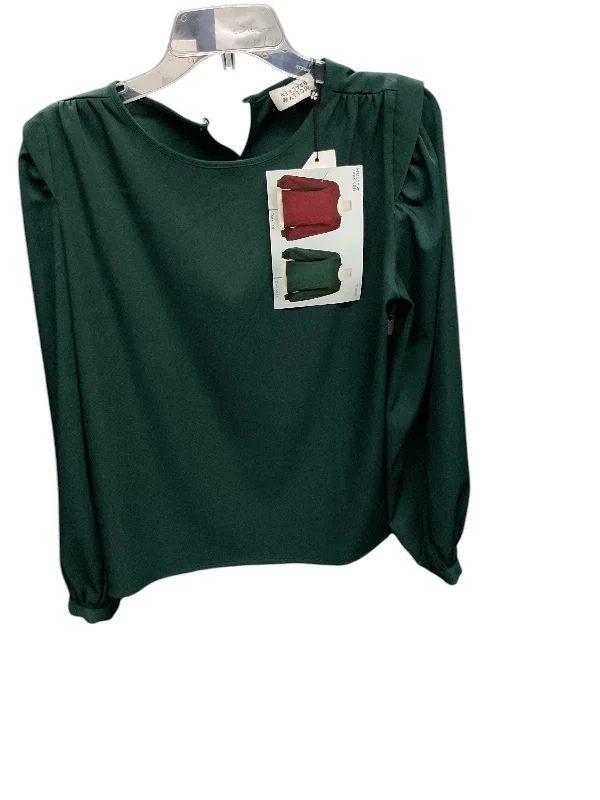 Top Long Sleeve By Molly Bracken In Green, Size: L