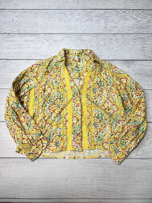 Top Long Sleeve By Pilcro In Yellow Size: Xs