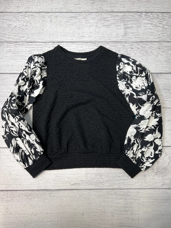 Top Long Sleeve By Porridge In Black White, Size: S