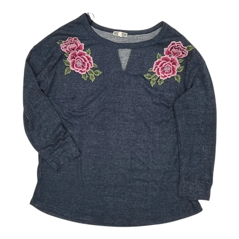 Top Ls By Pleione In Navy, Size:1X