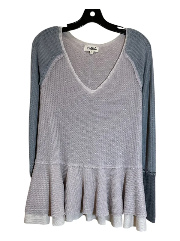 Tunic Long Sleeve By Listicle In Grey & Pink, Size: S