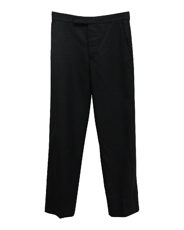 Isabel Marant Straight Leg Trousers in Navy Blue Cotton