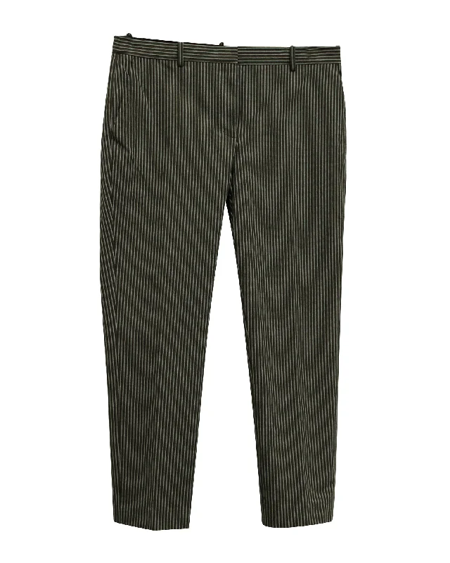 Theory Striped Trousers in Black and White Cotton