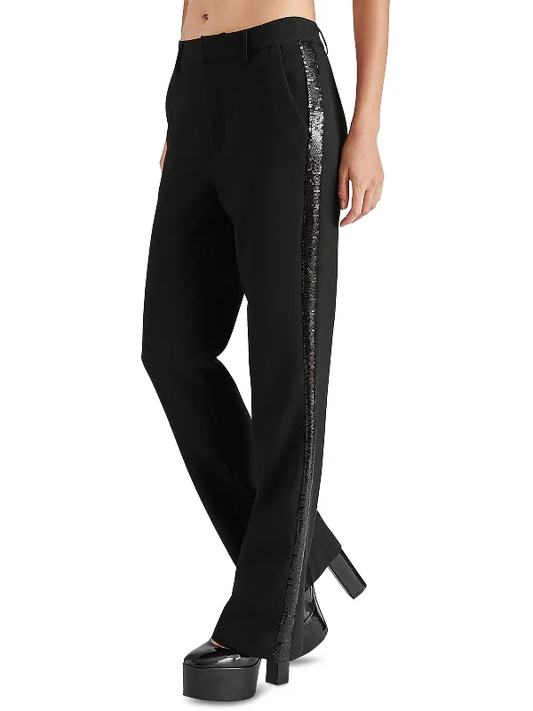 Waverly Womens Sequined Stripe Flared Pants