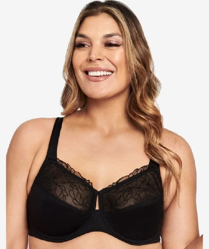 Berlei Luminous Embroidered Minimiser Bra - Black