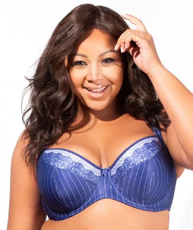 Elila Printed Balcony Underwire Bra - Bluewhite