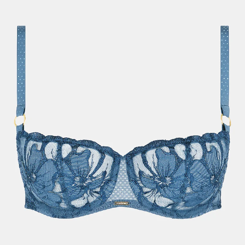 Fleurs Jeans Blue Half Cup Bra