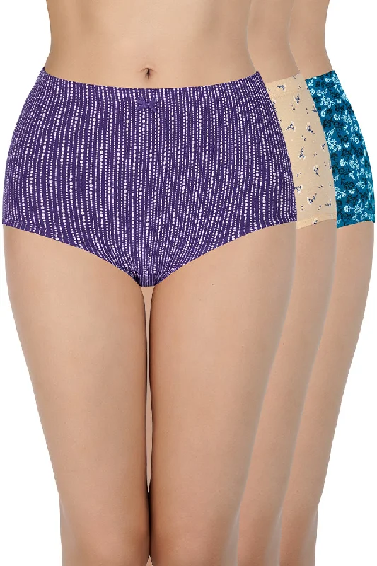 Printed High Rise Full Brief (Pack of 3)