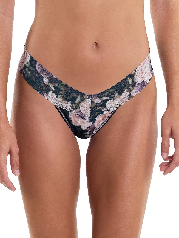 Printed Signature Lace Low Rise Thong Romantique