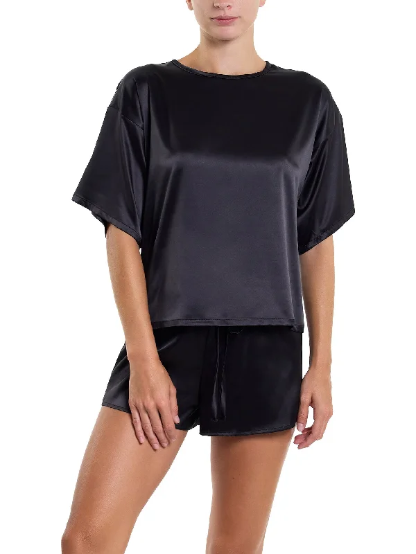 Satin Sleep Tee Black