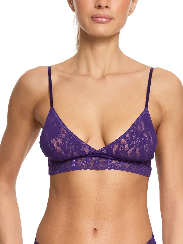 Signature Lace Padded Triangle Bralette Snow Day Purple