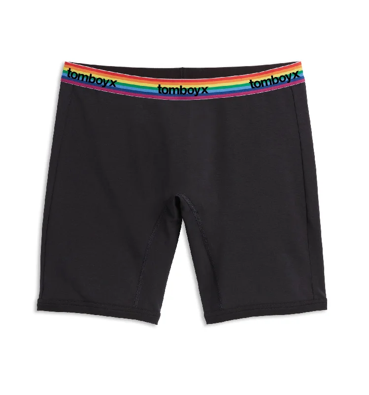 9" Boxer Briefs - Black Rainbow Logo