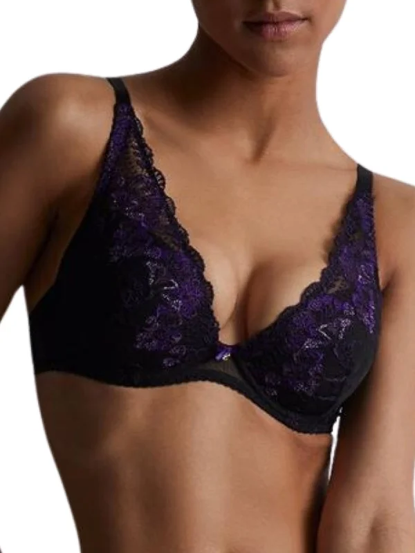 A Fleur De Toi High Apex Plunge Bra - Dark Orchid