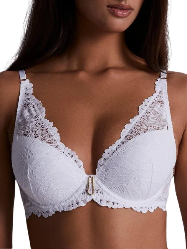 Flowermania High Apex Plunge Bra - Blanc